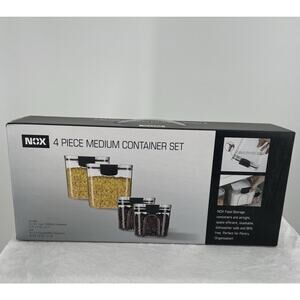 NOX 4 Piece Medium For Storage Container Airtight BPA Free Stackable Pantry